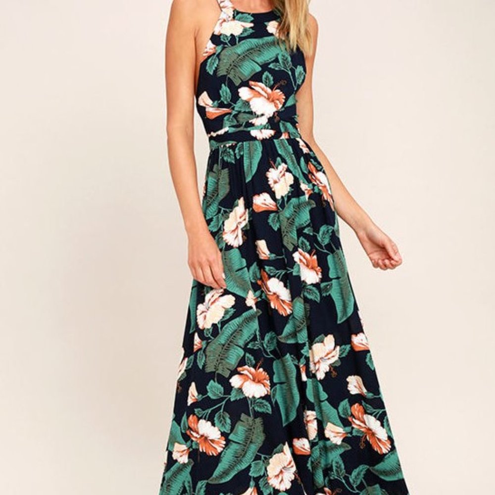 Lulus tropical print maxi dress